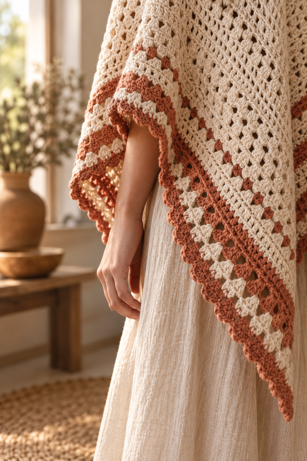 crochet summer poncho finished edge
