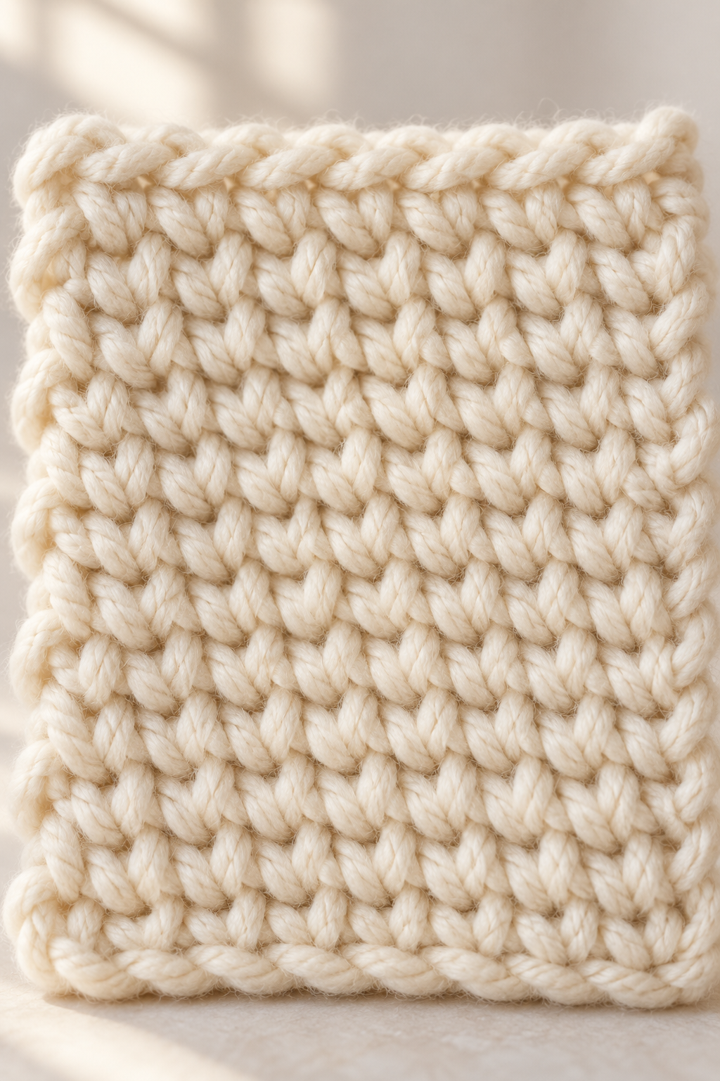 Textured crochet waistcoat stitch swatch