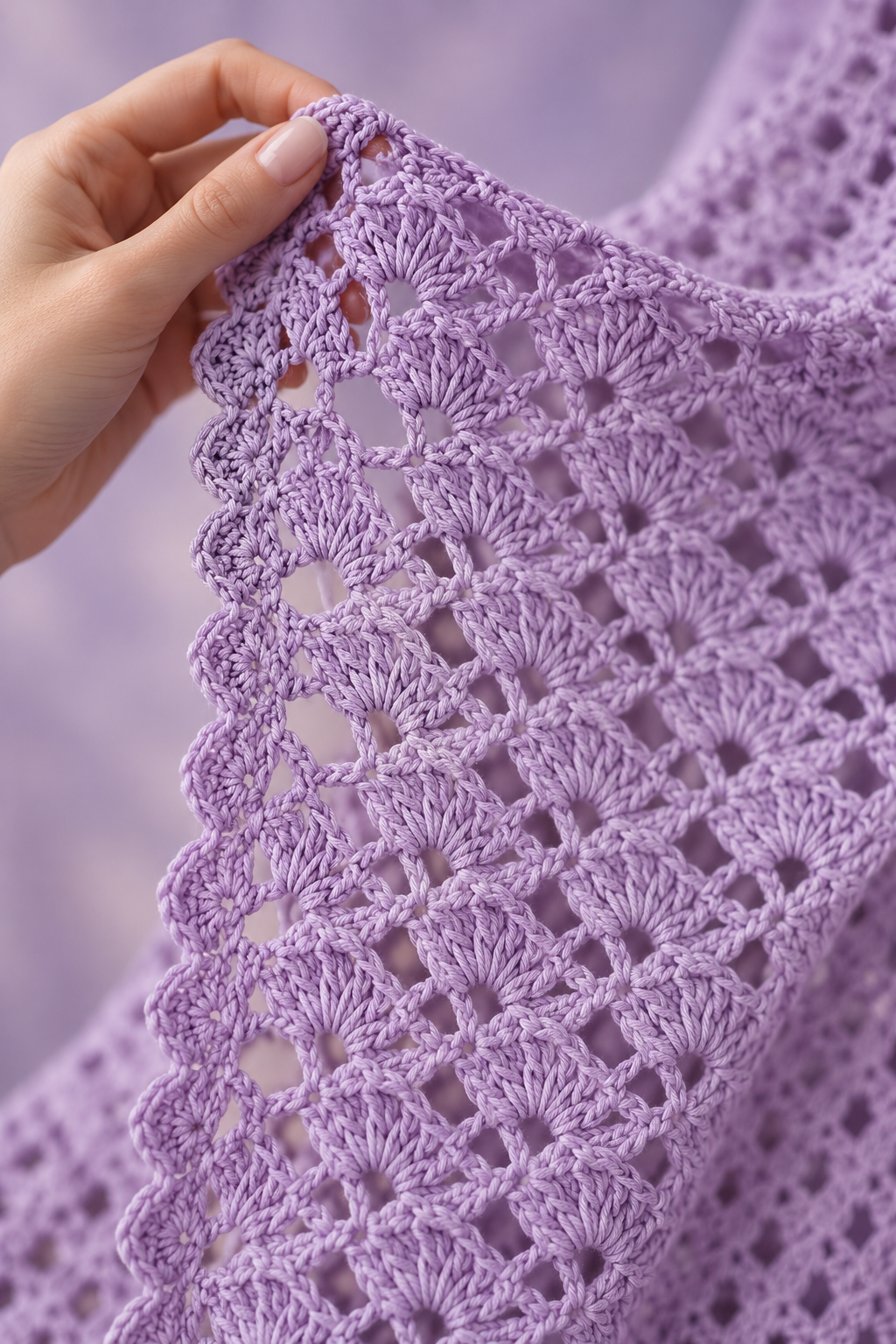 double crochet lace stitch repeat and open texture