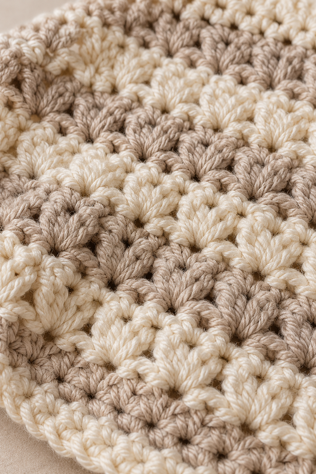 close view of textured easy crochet dishcloth fabric