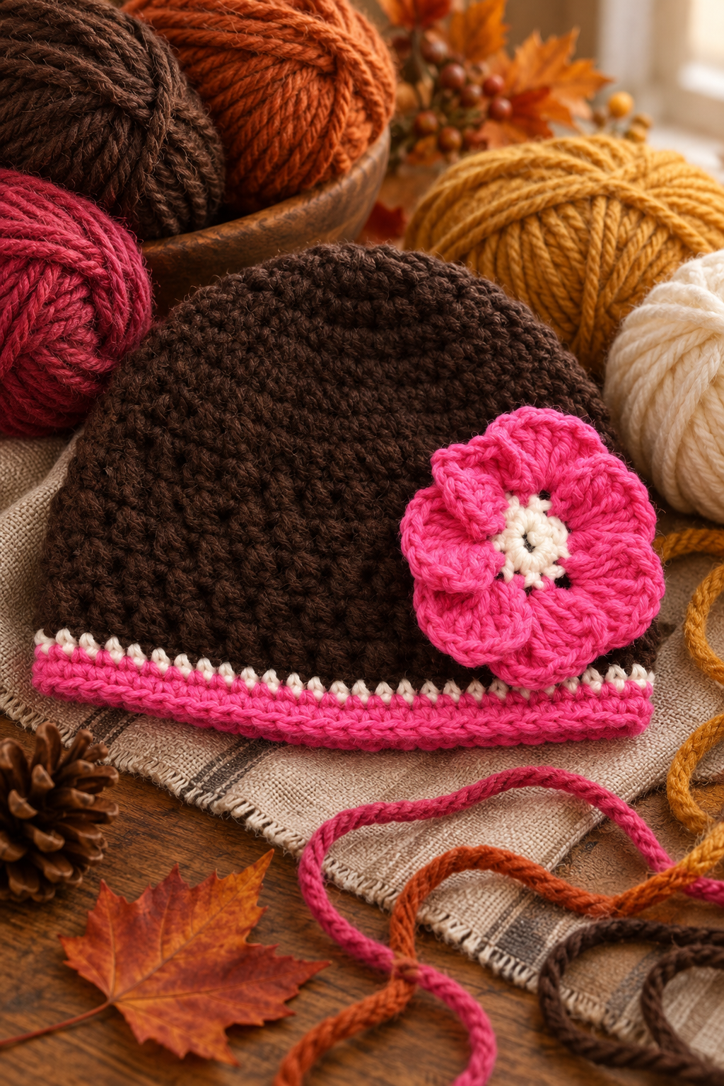 fall crochet beanie pattern: choose the yarn and texture
