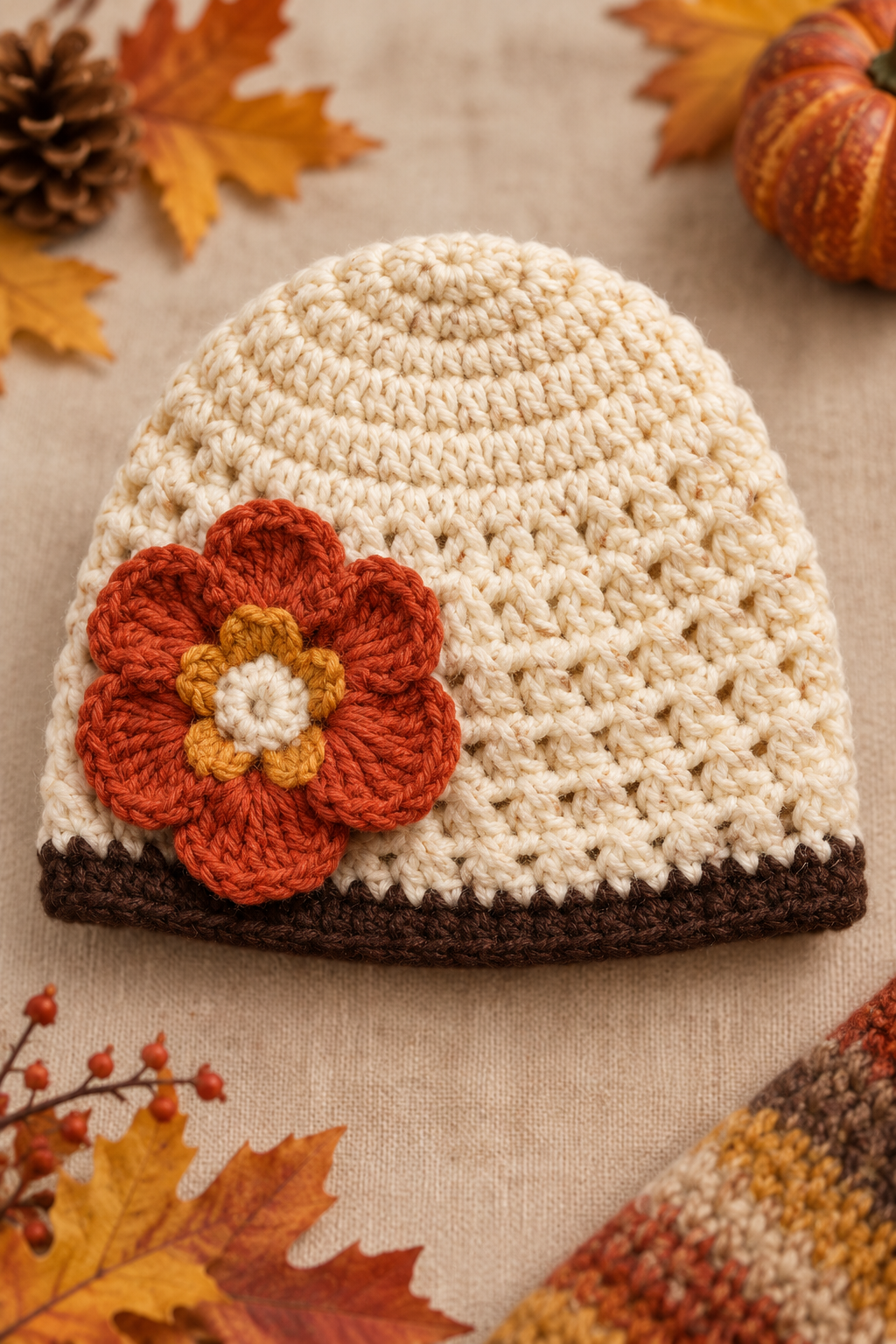 fall crochet beanie pattern: build the beanie crown