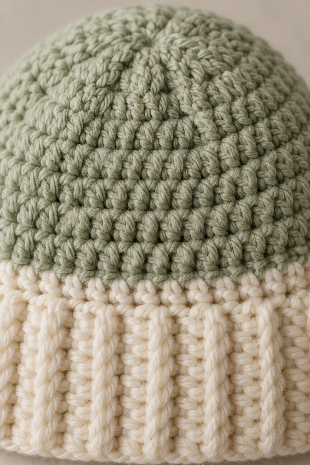 faux knit beanie crochet pattern brim and crown shaping