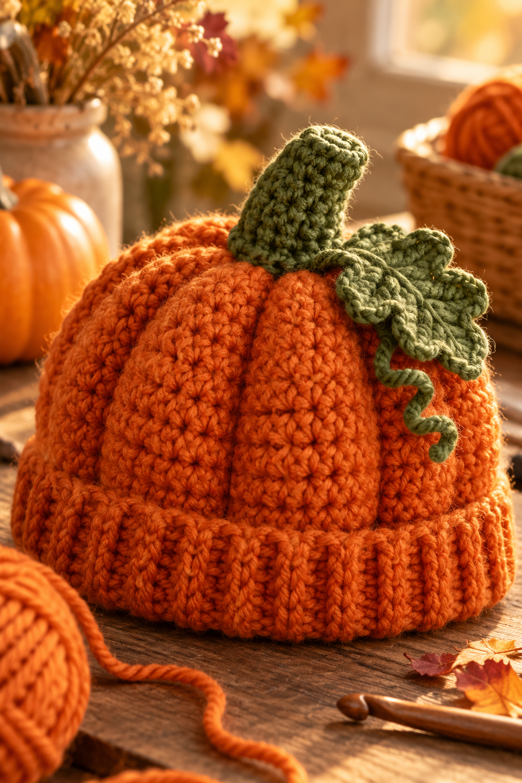 Crochet pumpkin hat pattern idea 1