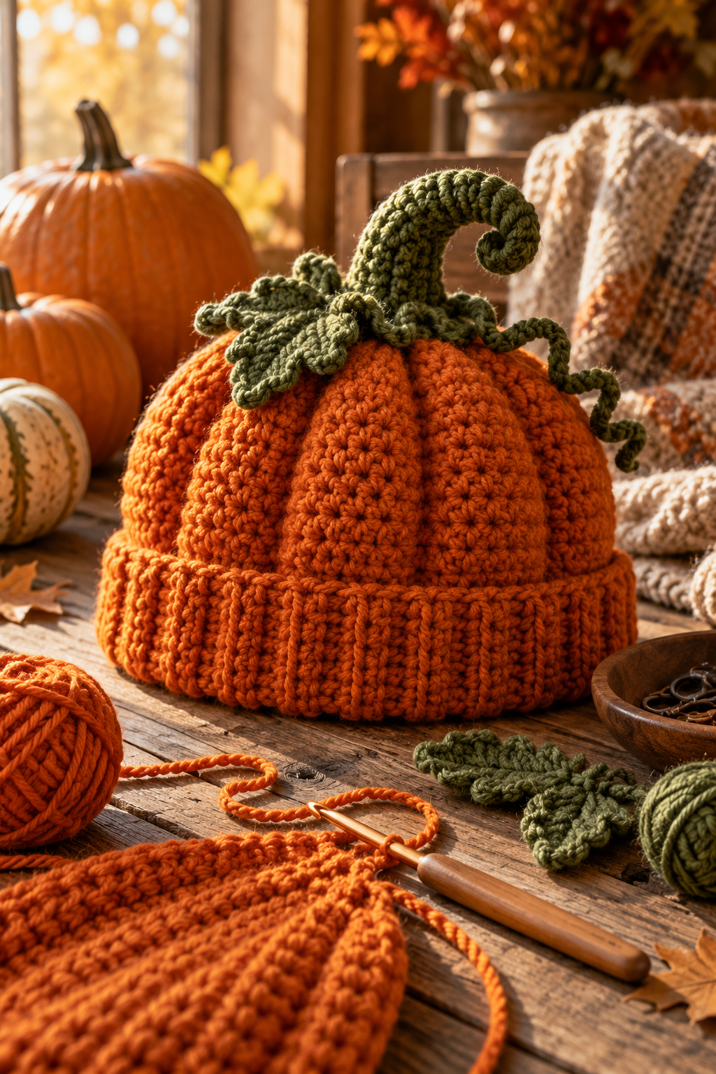 Crochet pumpkin hat pattern idea 5