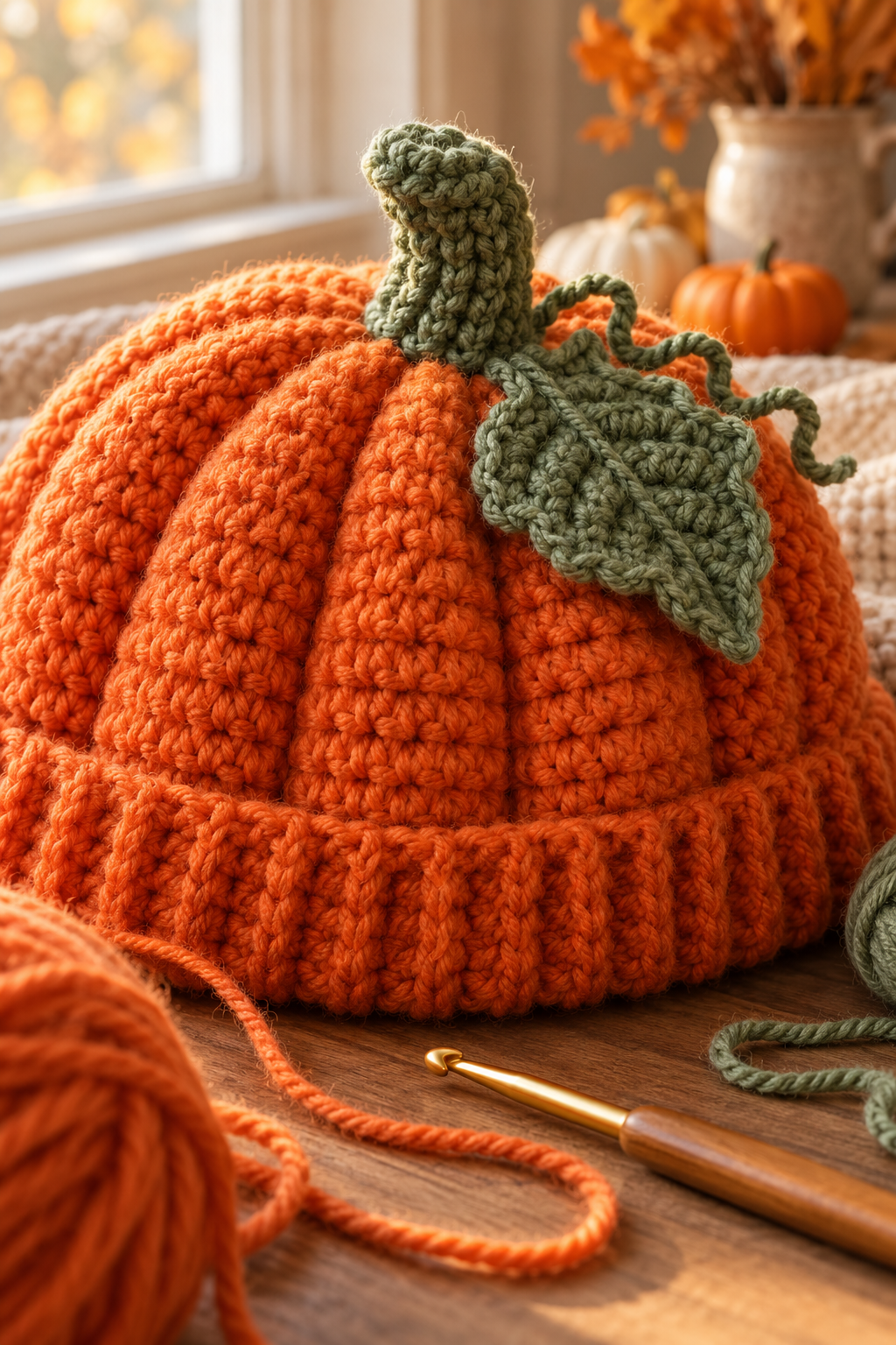 Crochet pumpkin hat pattern idea 6