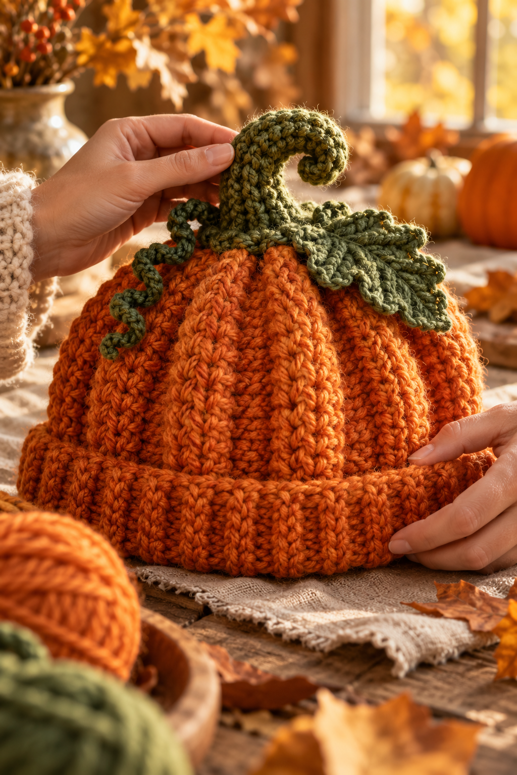 Crochet pumpkin hat pattern idea 7