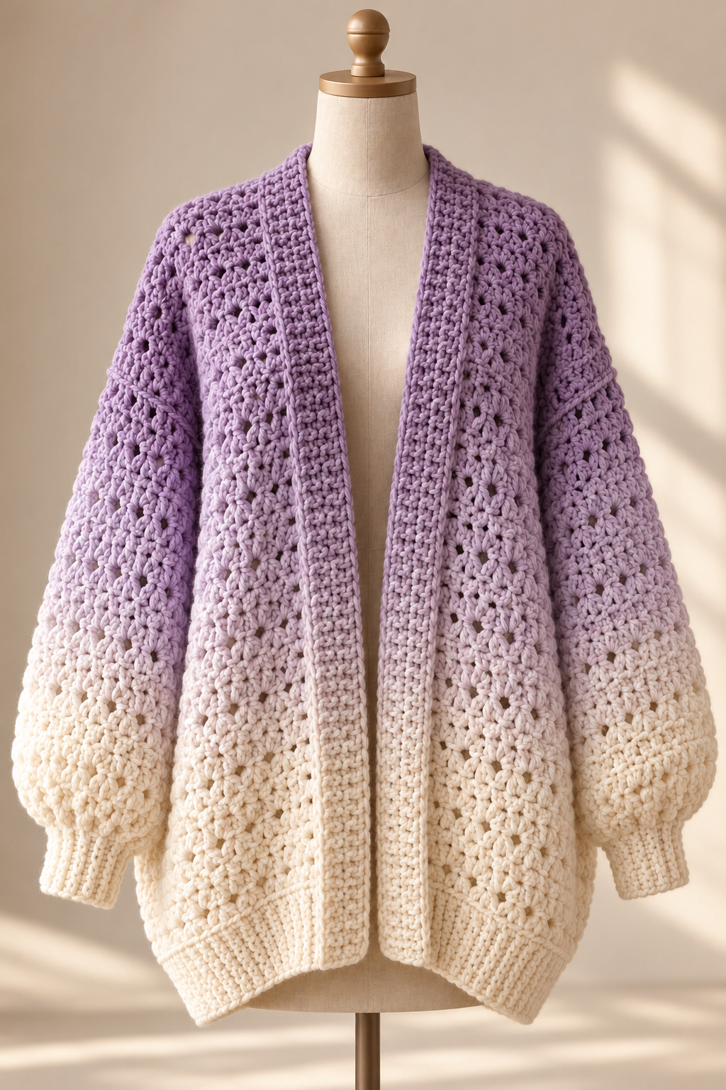 halo hugs cardigan crochet pattern detail: follow the construction rhythm