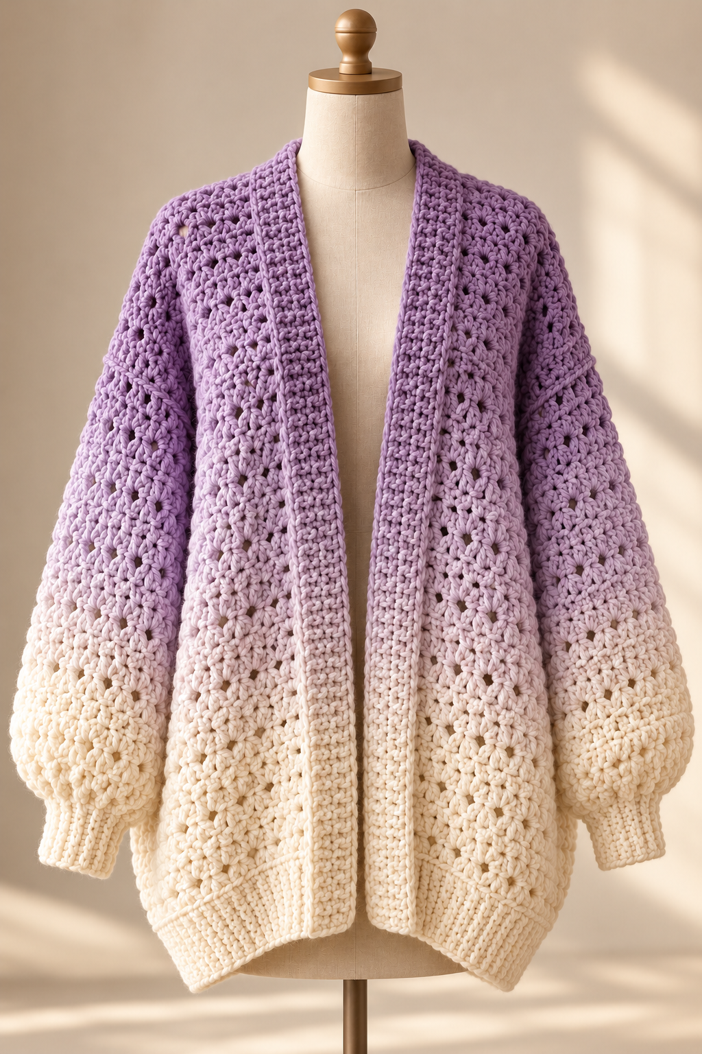 halo hugs cardigan crochet pattern detail: finish and style the layer