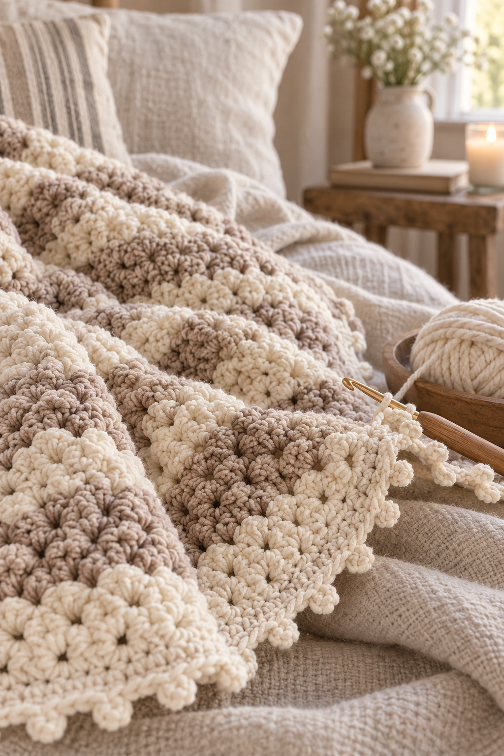 how to crochet afghan shape a clean picot border