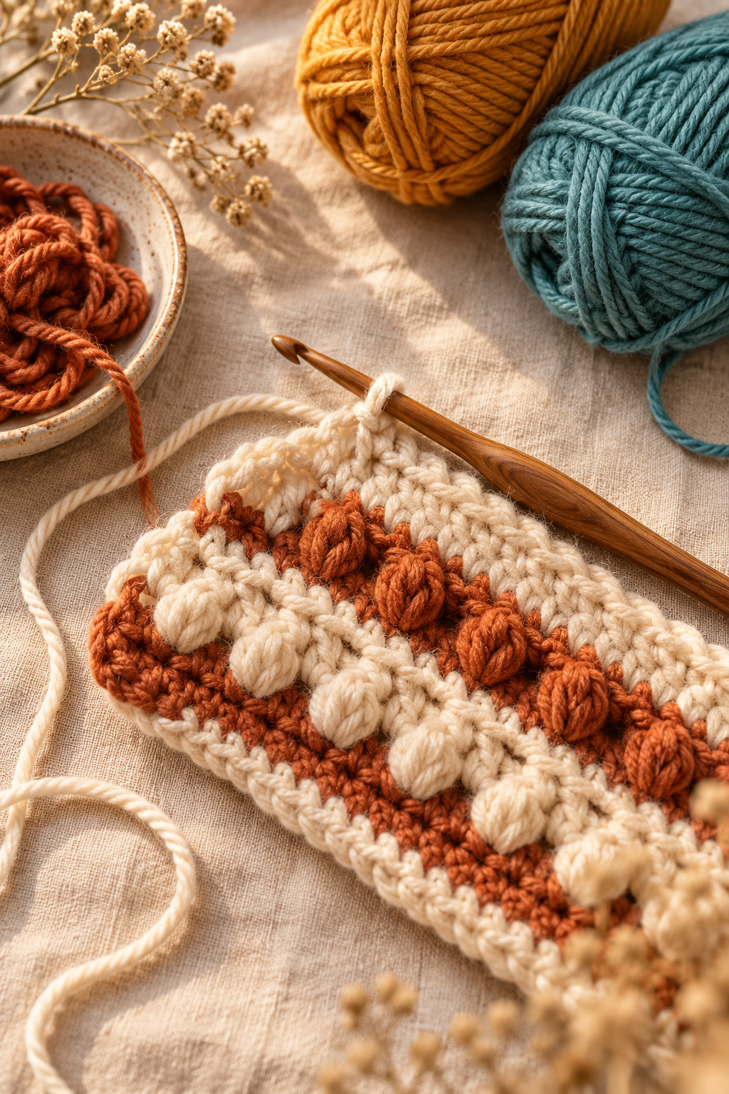 How to use a lucet fork with yarn threaded through the center hole