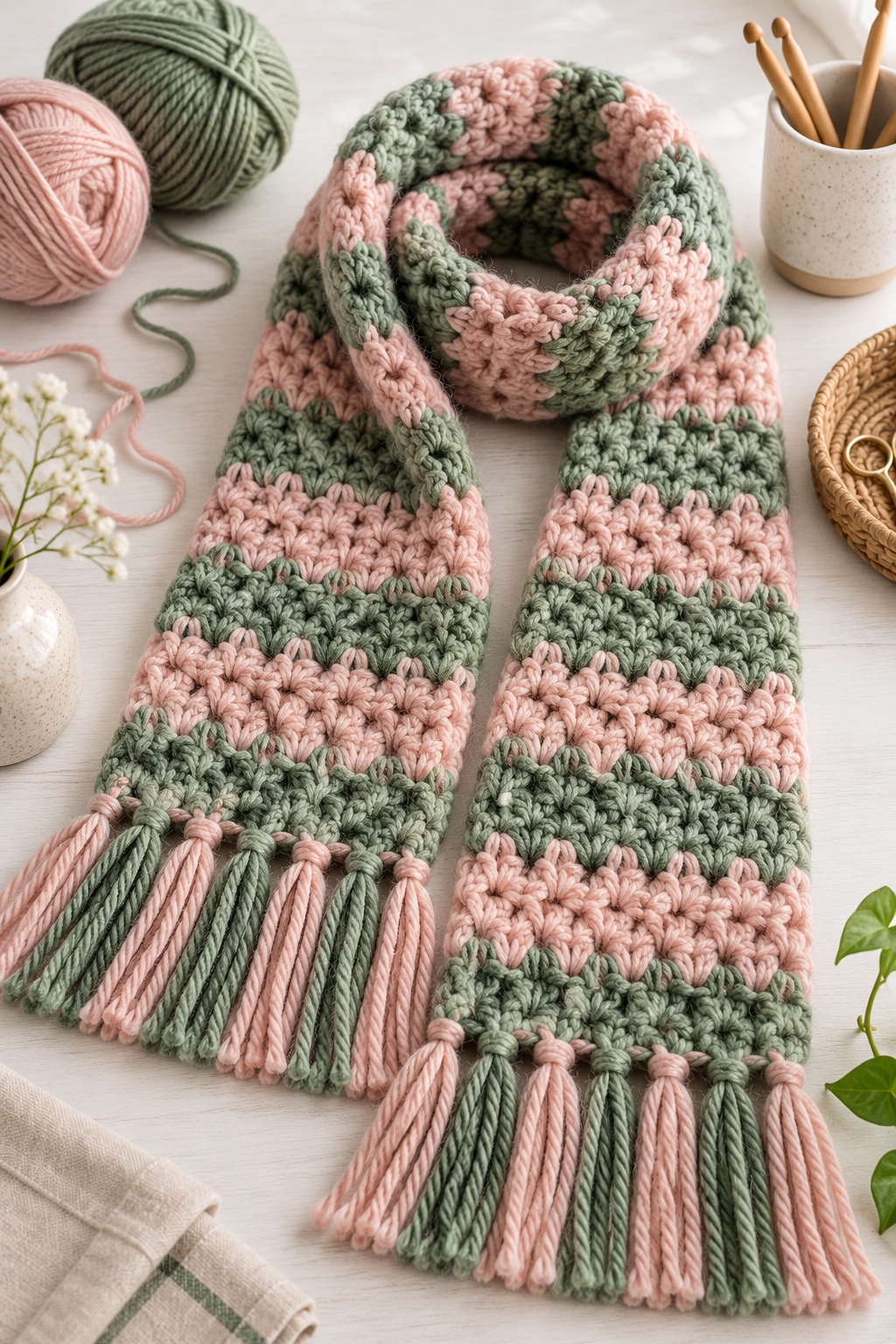 kids crochet scarf color and stitch texture study