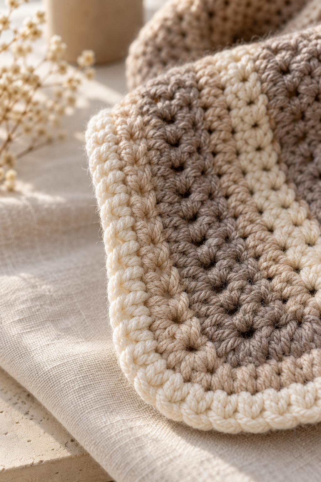 neat finished edge on a kids crochet scarf