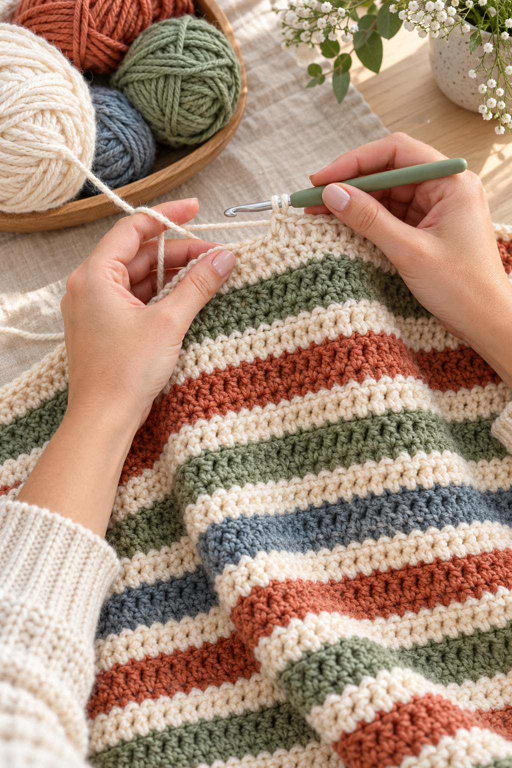 mjs signature blanket crochet pattern flat construction