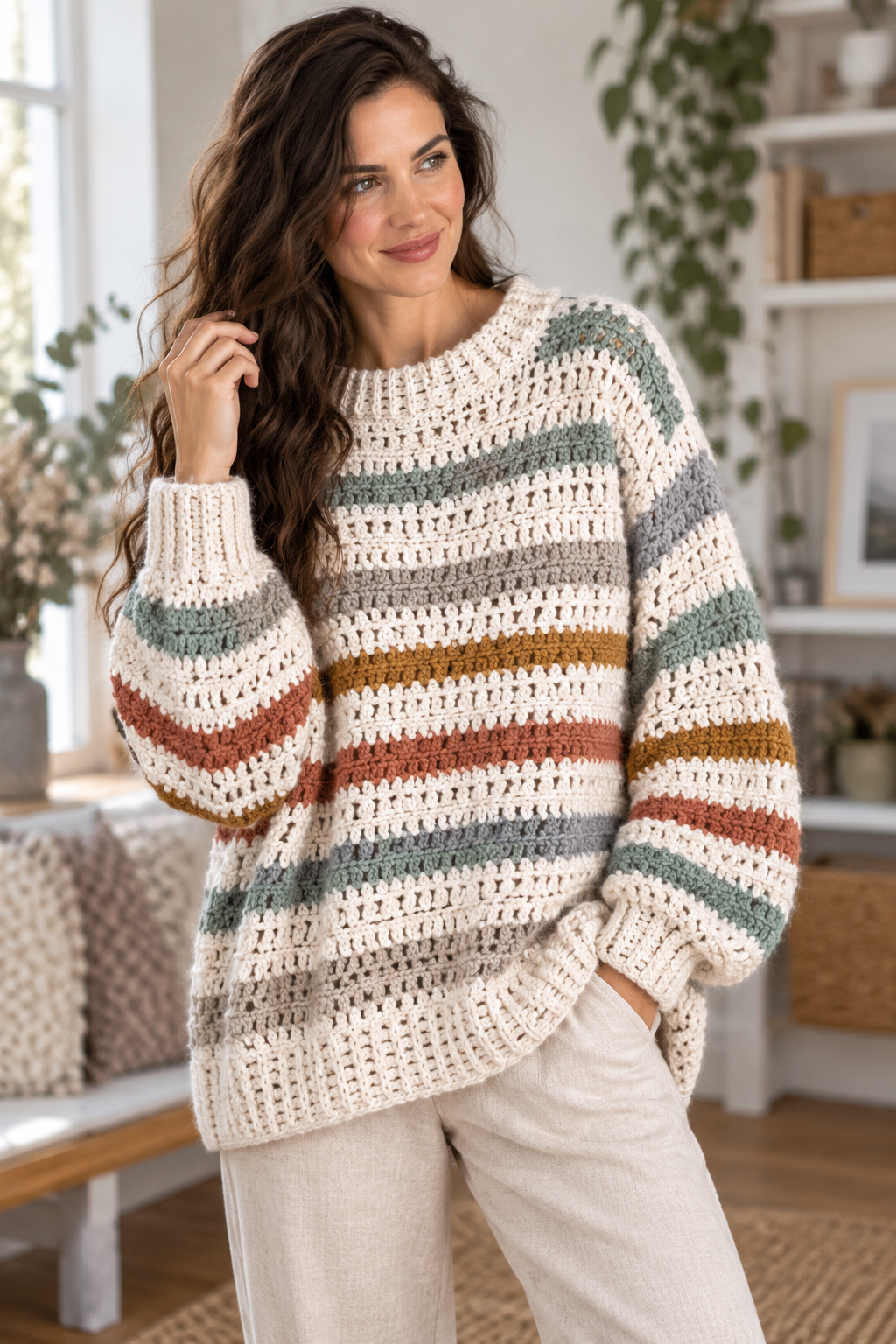 crochet sweater pattern: use texture to shape the sweater