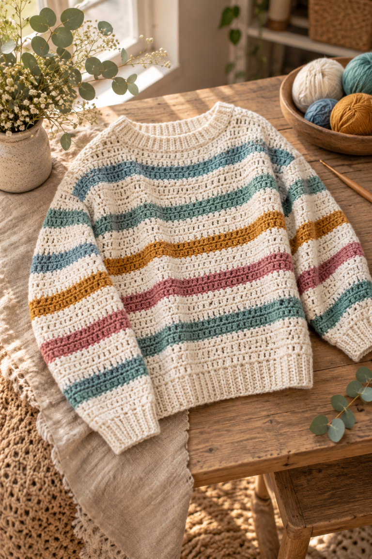 crochet sweater pattern featured design