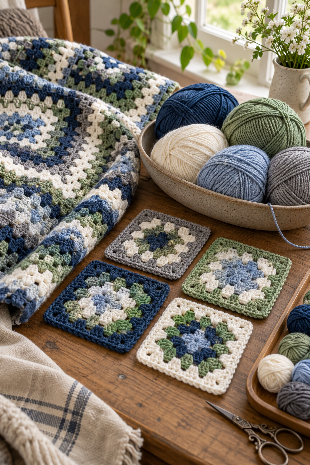 Color planning for a modern herringbone baby blanket