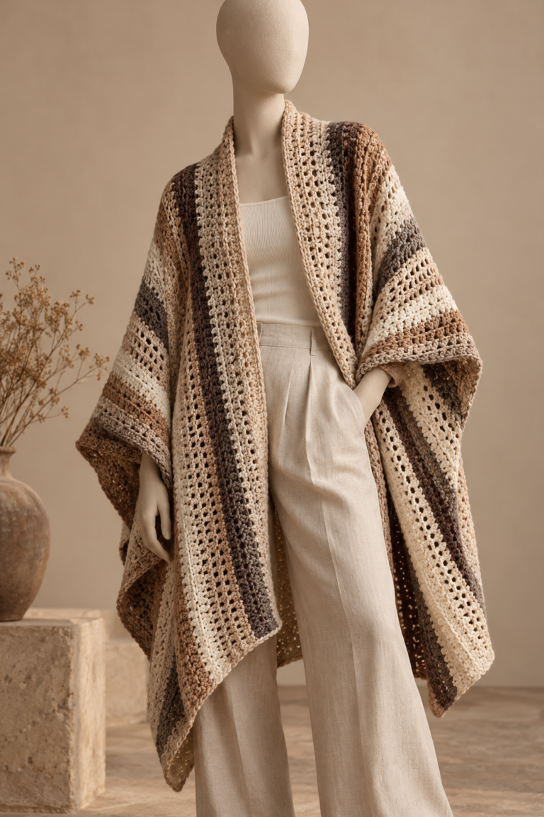 Suzette Ruana crochet pattern editorial feature
