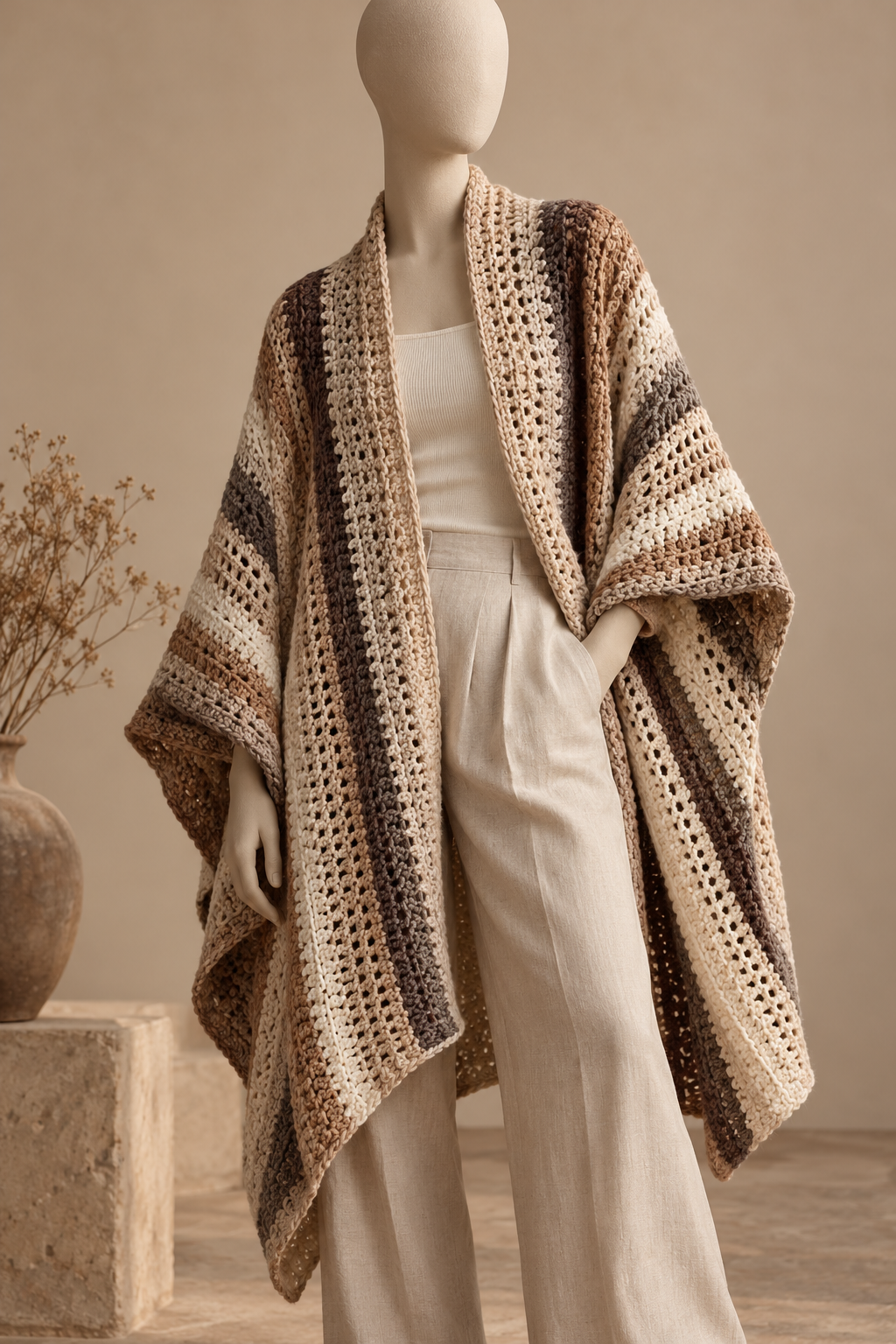 Suzette Ruana crochet pattern editorial feature