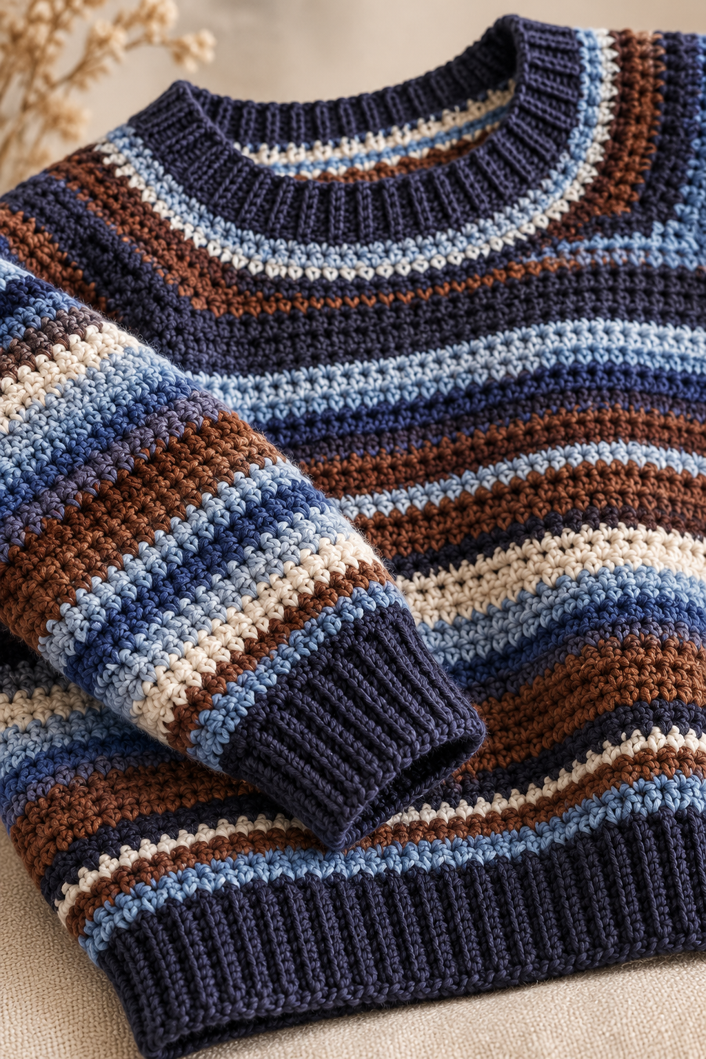 Suzette stitch raglan sweater ribbed collar and cuffs