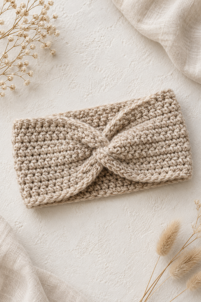 textured crochet ear warmer featured