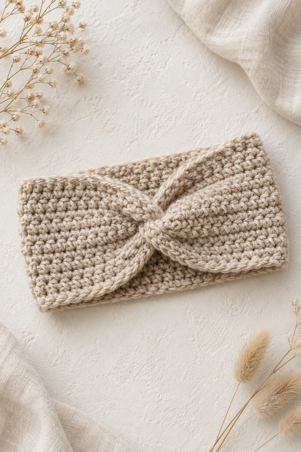 textured crochet ear warmer featured