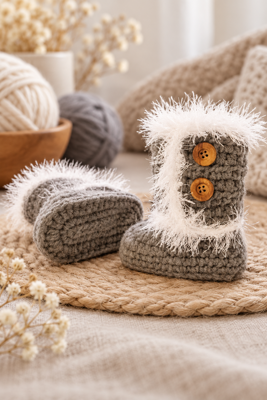 toddler furry boots crochet pattern detail 1