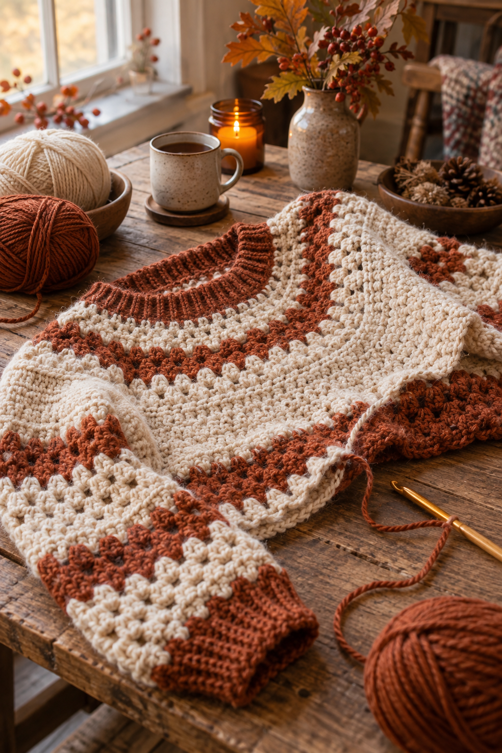 Warm crochet sweaters