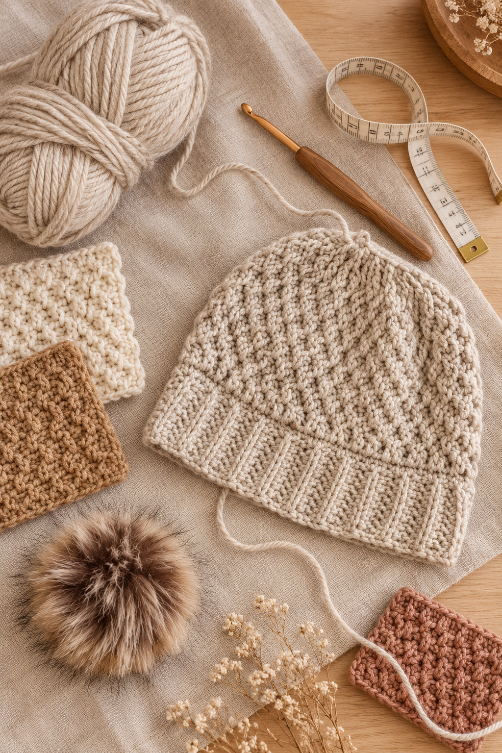 Winter hat crochet pattern editorial detail